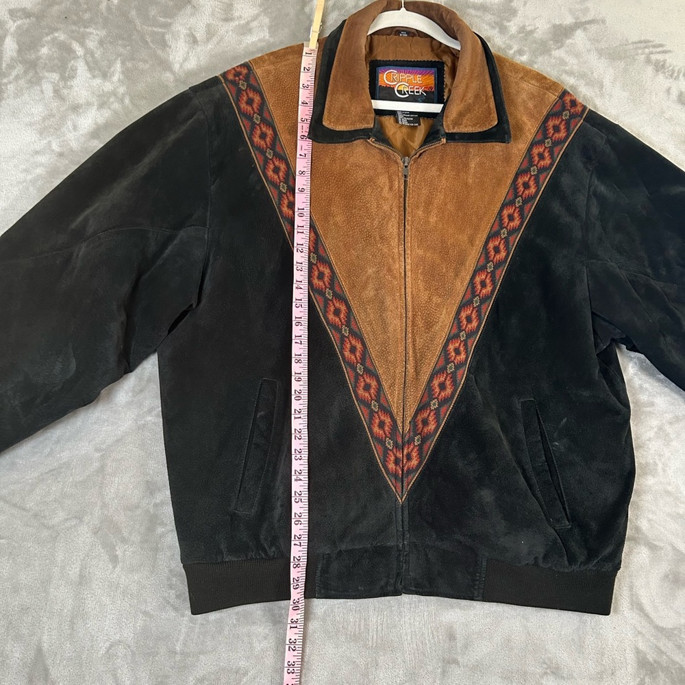 Vintage cripple creek two tone suede Aztec bomber jacket - Picture 5 of 14